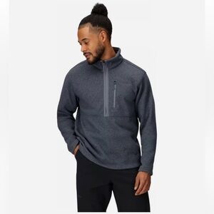 Marmot Mens Steel Onyx Heather Drop Line 1/2 Zip Sweater Fleece Pullover Medium